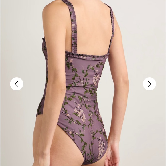 Agua by Agua Bendita Purple One Piece Swimsuit Floral Design - Picture 2 of 4